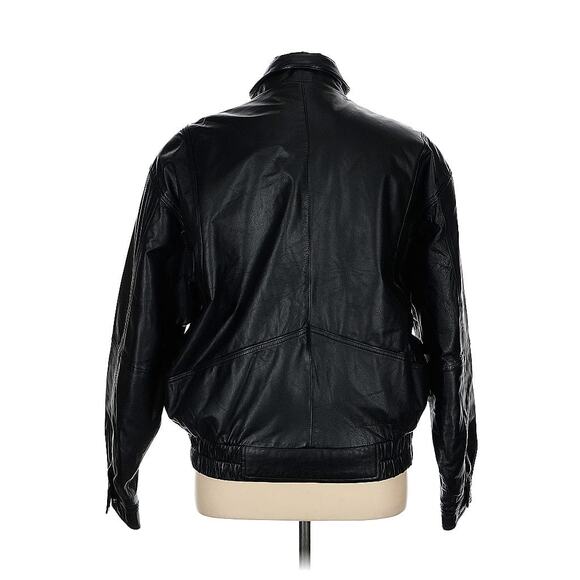 Vintage Y2K Black Bomber Oversized 100% Genuine Leather Off Duty Model Oversized - Picture 2 of 12